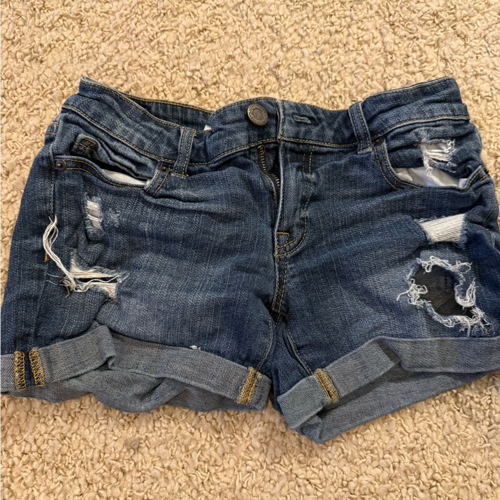 Aeropostale Blue Distressed Jean Shorts